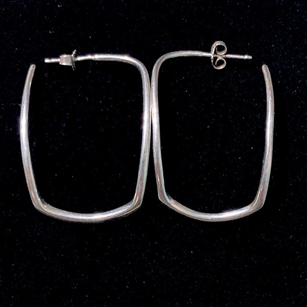 Sterling Silver Rounded Rectangular Italian Post … - image 6